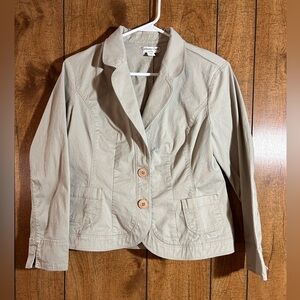 Coldwater Creek Beige Cotton Blazer Jacket